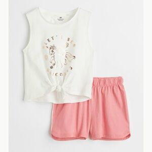 H&M toddler 2 piece cotton unicorn matching set